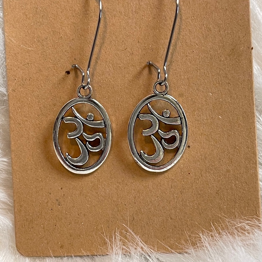 Ohm Stainless Steel Handmade Earrings